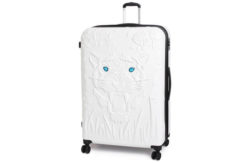 IT Luggage Large Tiger Emboss Crystal Eyes Suitcase - White